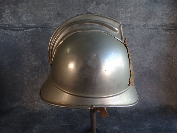 Nickel-Plated French Fireman's Helmet 1920s A2798