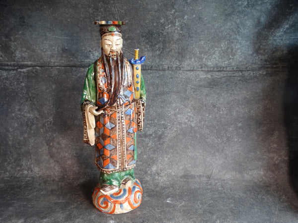 Chinese Pottery Roof Tile Figure - God of Prosperity - A2808