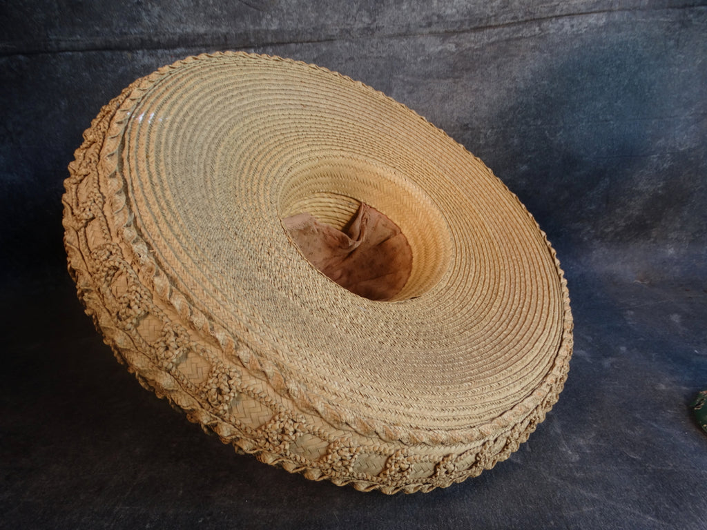 Mexican Deep Dish Hi-Top Straw Sombrero A2809