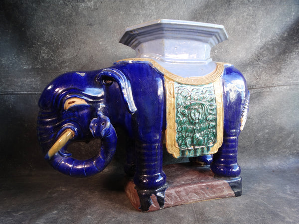 Shiwan Elephant Garden Stool Circa 1890-1910 A2810