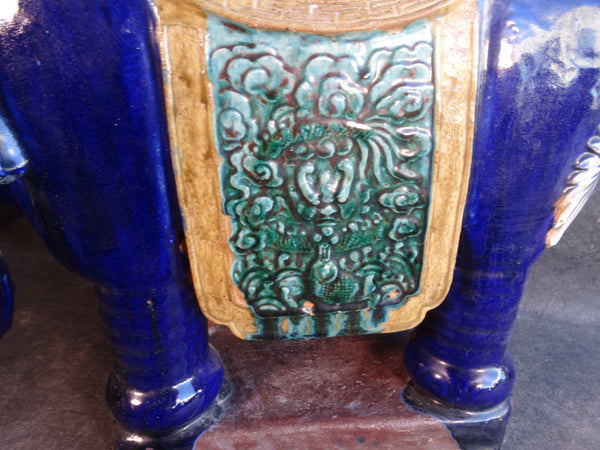 Shiwan Elephant Garden Stool Circa 1890-1910 A2810