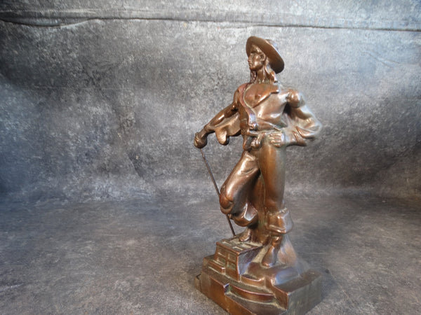 Paul Herzel Pirate with Treasure Chest Bronze Statuette 1928 A2815