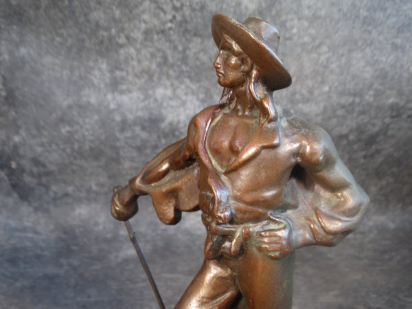 Paul Herzel Pirate with Treasure Chest Bronze Statuette 1928 A2815