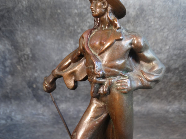 Paul Herzel Pirate with Treasure Chest Bronze Statuette 1928 A2815