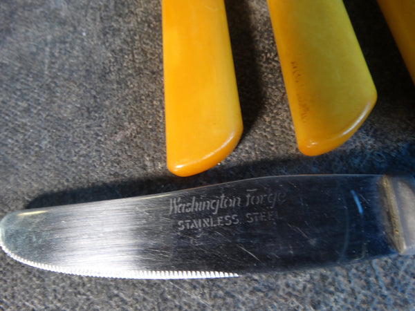 Washington Forge 4 Butterscotch Bakelite Knives A2827