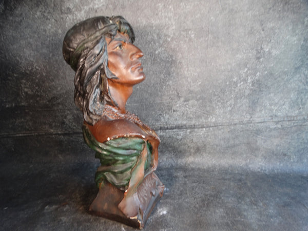 Painted Plaster Bust of Indian Brave, Hiawata A2834