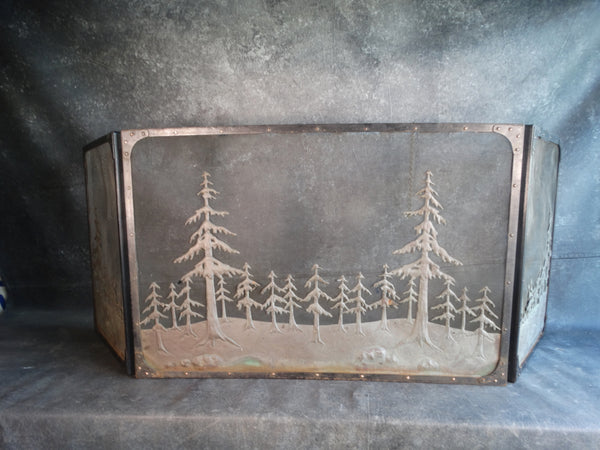 Arts & Crafts Pine Forest Scene Fire Screen A2835