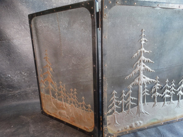 Arts & Crafts Pine Forest Scene Fire Screen A2835
