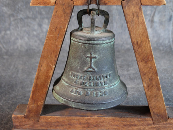 Mission Inn Riverside Bronze Bell on Stand 1920s A2844