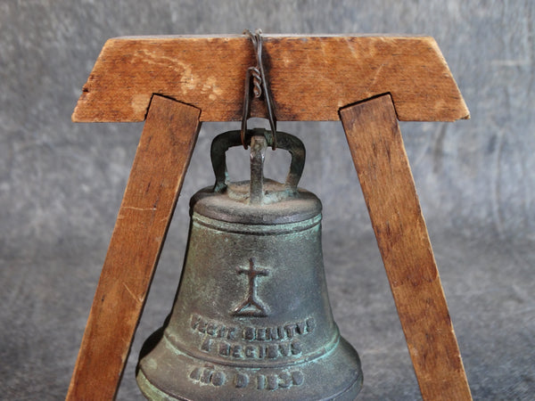 Mission Inn Riverside Bronze Bell on Stand 1920s A2844