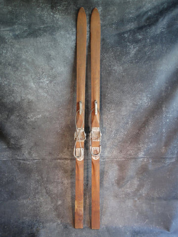 Pair of Vintage Record Skis made by C. A. Lund, Hastings Minnesota  1930s-40s A2852