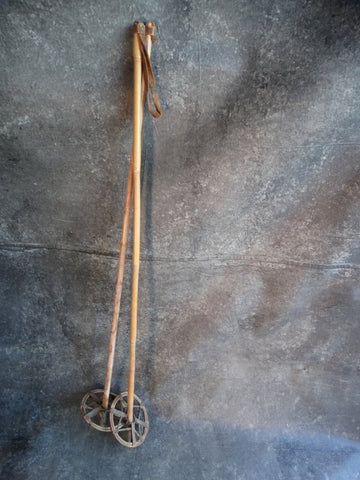 Pair of Vintage Bamboo Ski Poles circa 1930s-40s A2853