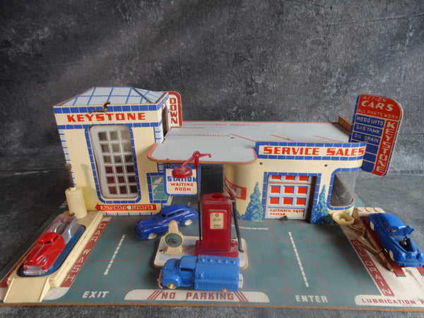 Keystone Service Toy Garage & Bus Station 1940s A2889