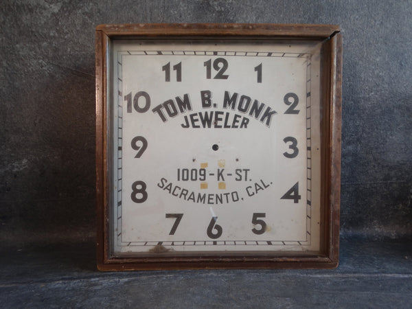 Tom B Monk Jeweler, Sacramento - Clock Face A2892