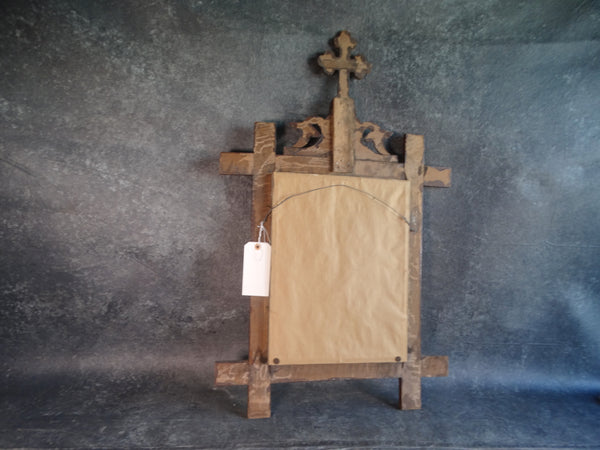 19th Century Ignatian Fourth Station of the Cross Frame repurposed as a Mirror A2901