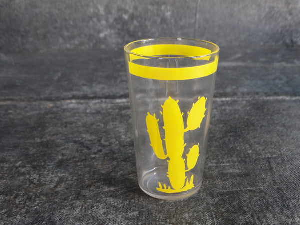 Fiestaware Mexicana Cactus Glass with Beveled Interior c 1930 in Yellow A2912