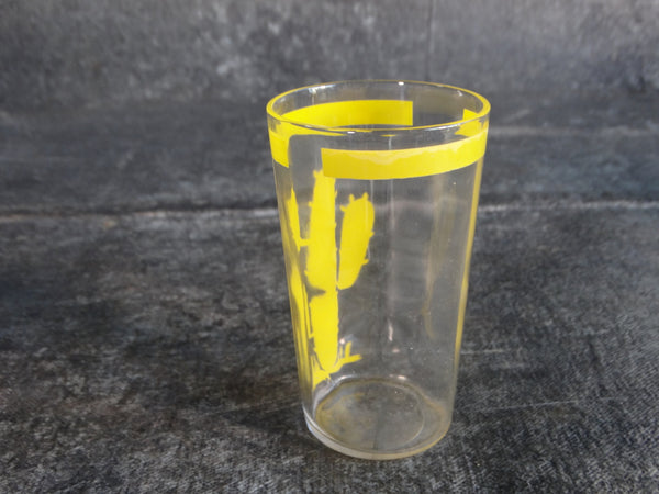 Fiestaware Mexicana Cactus Glass with Beveled Interior c 1930 in Yellow A2912