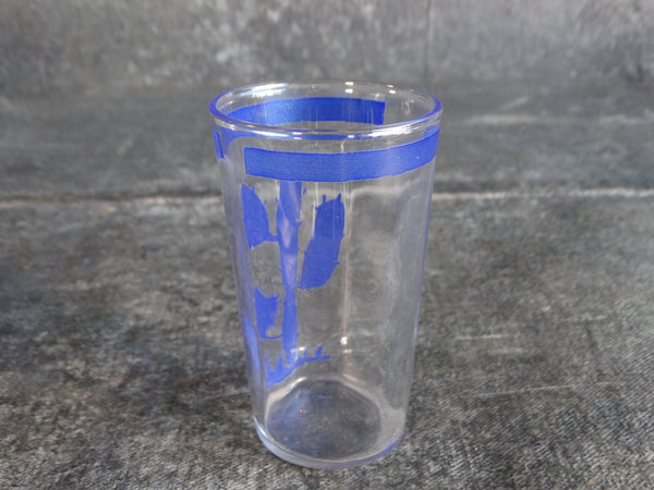 Fiestaware Mexicana Cactus Glass with Beveled Interior c 1930 in Cobalt A2913