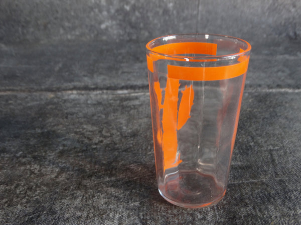 Fiestaware Mexicana Cactus Glass with Beveled Interior c 1930 in Orange A2914