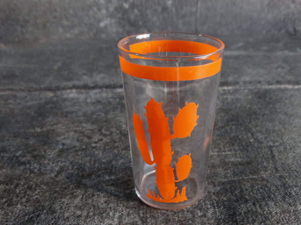 Fiestaware Mexicana Cactus Glass with Beveled Interior c 1930 in Orange A2914