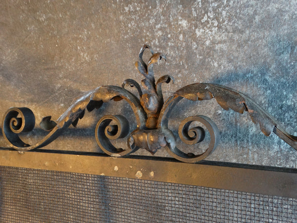 Spanish Revival Fireplace Screen and Andirons 1920s A2920