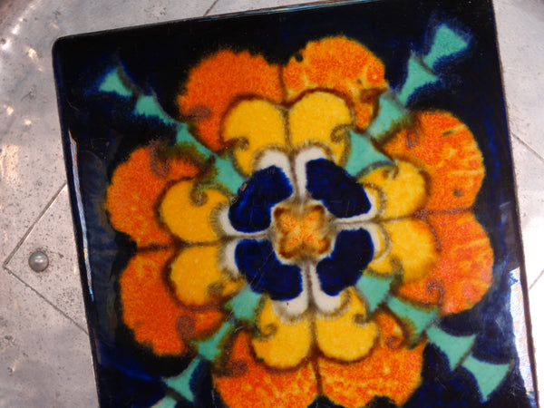 Cellini-Craft Tray with Hispano-Moresque Tile circa 1920s A2957