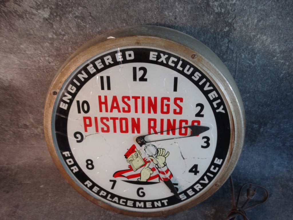 Hastings Piston Rings Advertising Wall Clock A2963 Early California