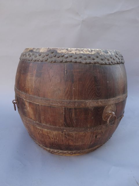 Antique Taiko Wooden Drum 19th Century