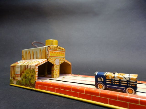 Lincoln Tunnel Tin Litho Wind-up Toy A960