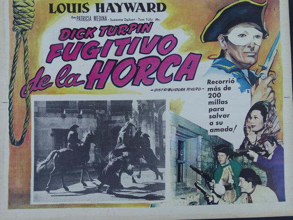 THE LADY AND THE BANDIT (Dick Turpin Fugitivo de la Horca) Lobby Card 1951