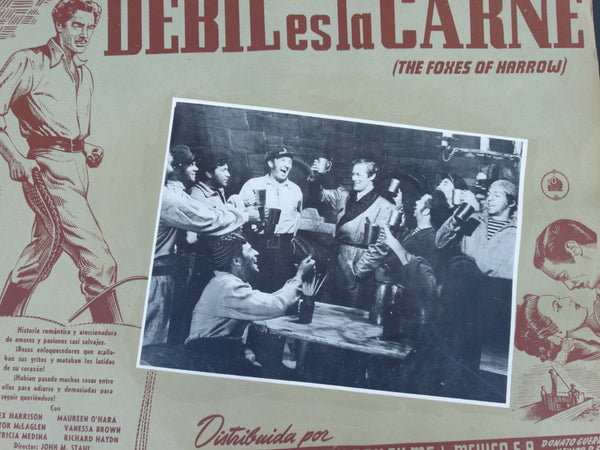 THE FOXES OF HARROW (El Debil es la Carne) Lobby Card 1947