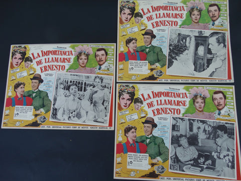 THE IMPORTANCE OF BEING ERNEST (La Importancia de llamarse Ernesto) 3 lobby cards 1952