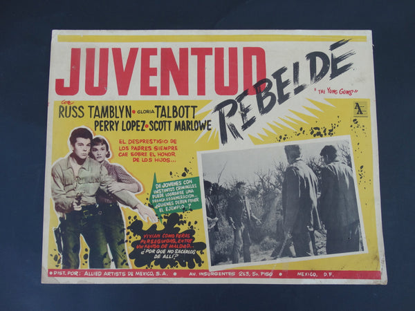 THE YOUNG GUNS (Juventud Rebelde) Lobby Card 1956