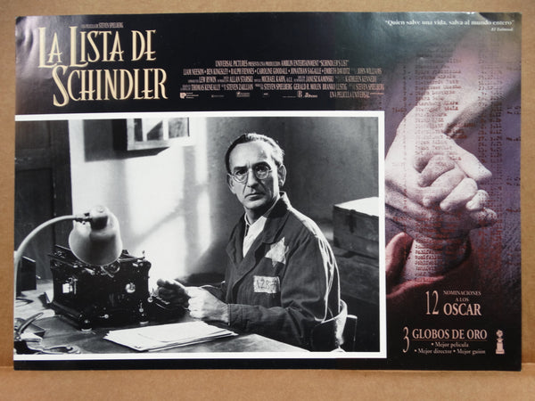 SCHINDLER'S LIST (La Lista de Schindler) 4 Lobby Cards 1993