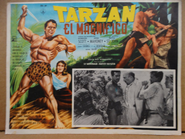 TARZAN THE MAGNIFICENT(Tarzan El Magnifico) set of 4 Lobby Cards 1960