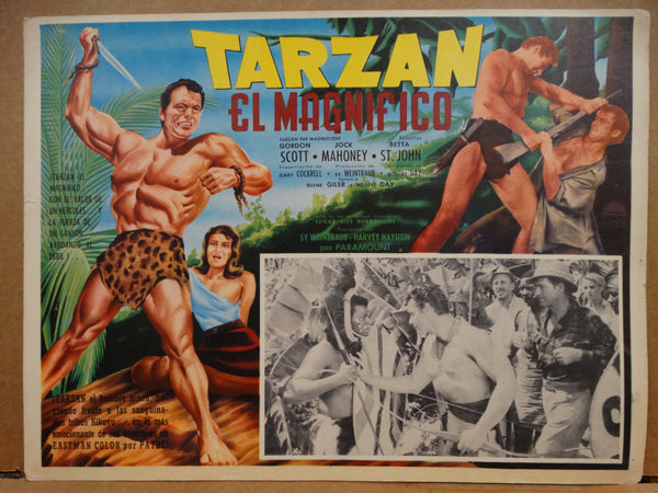 TARZAN THE MAGNIFICENT(Tarzan El Magnifico) set of 4 Lobby Cards 1960