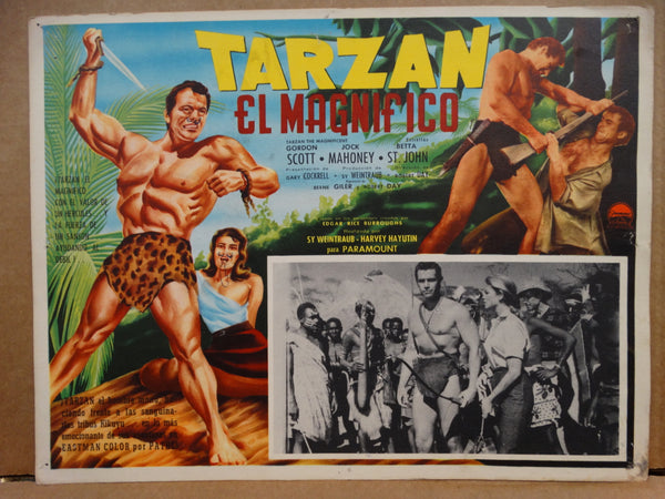 TARZAN THE MAGNIFICENT(Tarzan El Magnifico) set of 4 Lobby Cards 1960