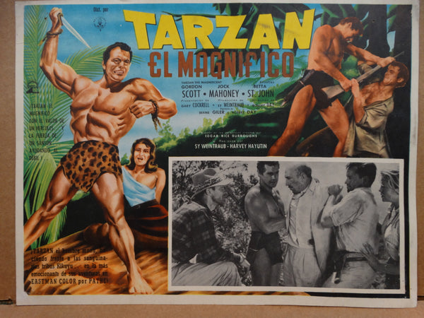 TARZAN THE MAGNIFICENT(Tarzan El Magnifico) set of 4 Lobby Cards 1960