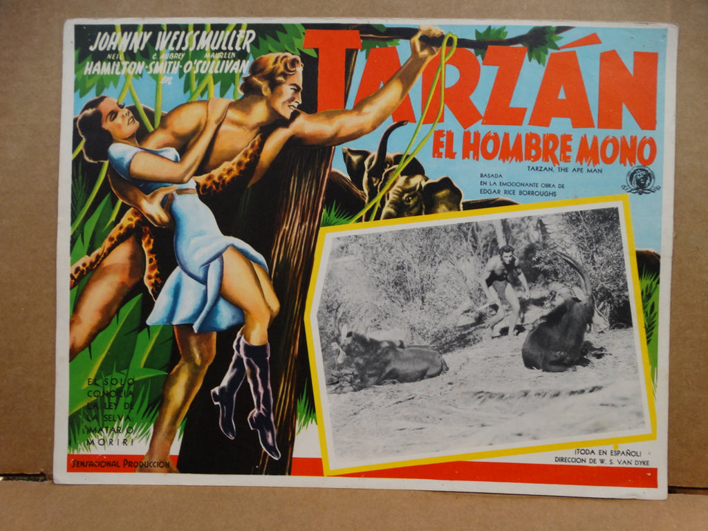 TARZAN, THE APE MAN (Tarzan El Hombre Mono) 1932 Spanish Language Lobby Card