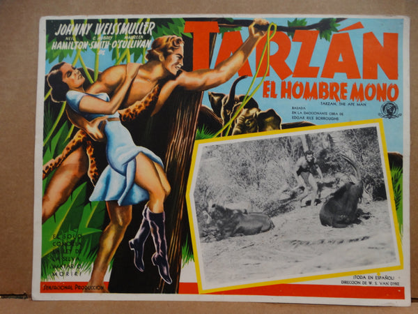TARZAN, THE APE MAN (Tarzan El Hombre Mono) 1932 Spanish Language Lobby Card