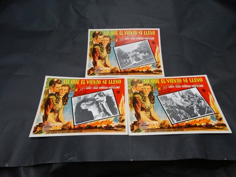 Gone with the Wind (Lo Que El VIento Se Llevo) Lobby Cards, Set of 3.