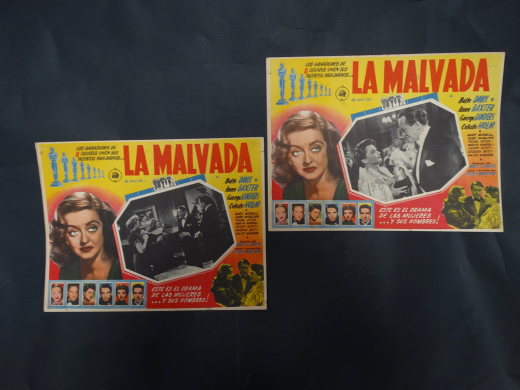 All About Eve (La Malvada) 1950 Lobby Cards, Set of 2
