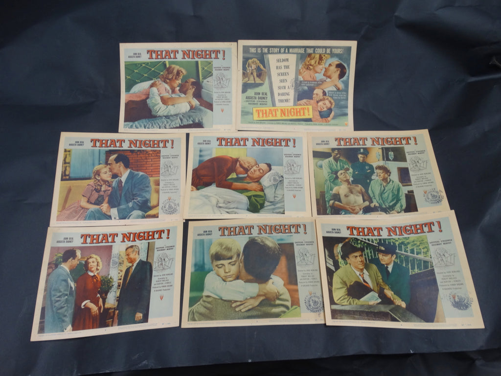 That Night! 1957 Lobby Cards, Set of 8