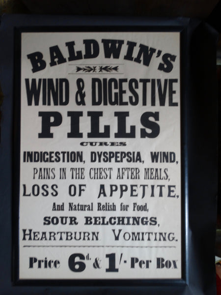 Baldwin's Wind & Digestive Pills Advertising Broadside c 1880