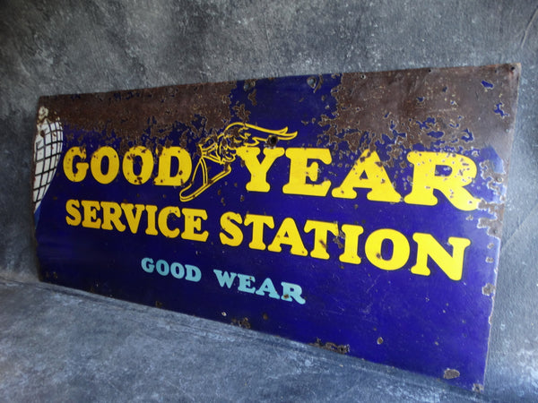Goodyear Service Station Porcelain Enamel Sign 1920s AP1229