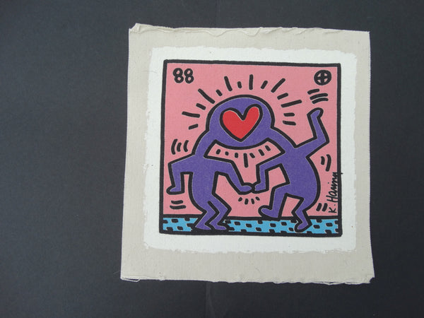 Keith Haring Original Canvas lnvitation to the Wedding of Dr Winkie (complete kit) - AP1233