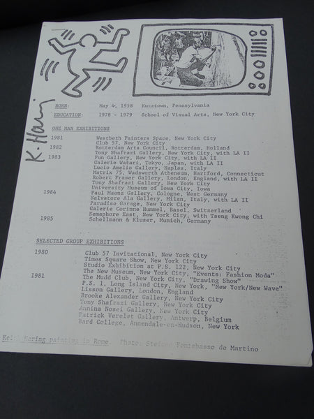 Rare Keith Haring Stamp / DV8 Press Release - AP1234