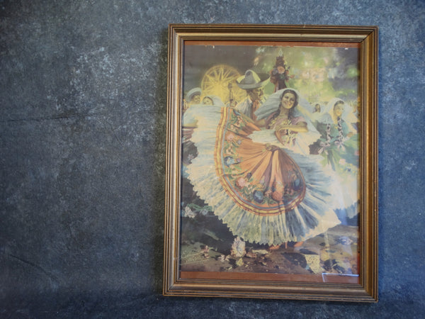 Mexican Calendar Art Litho - Eduardo Cataño - Fiesta Jarocha / La Zandunga 1940 AP1236