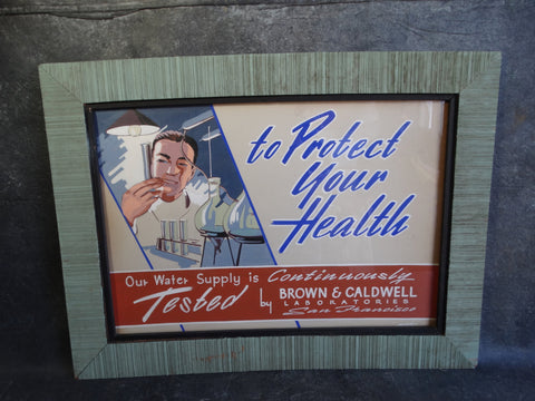 Hand-Lettered and Hand-Painted Sign 1950s for Brown & Caldwell Laboratories AP1250