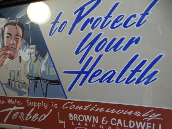 Hand-Lettered and Hand-Painted Sign 1950s for Brown & Caldwell Laboratories AP1250
